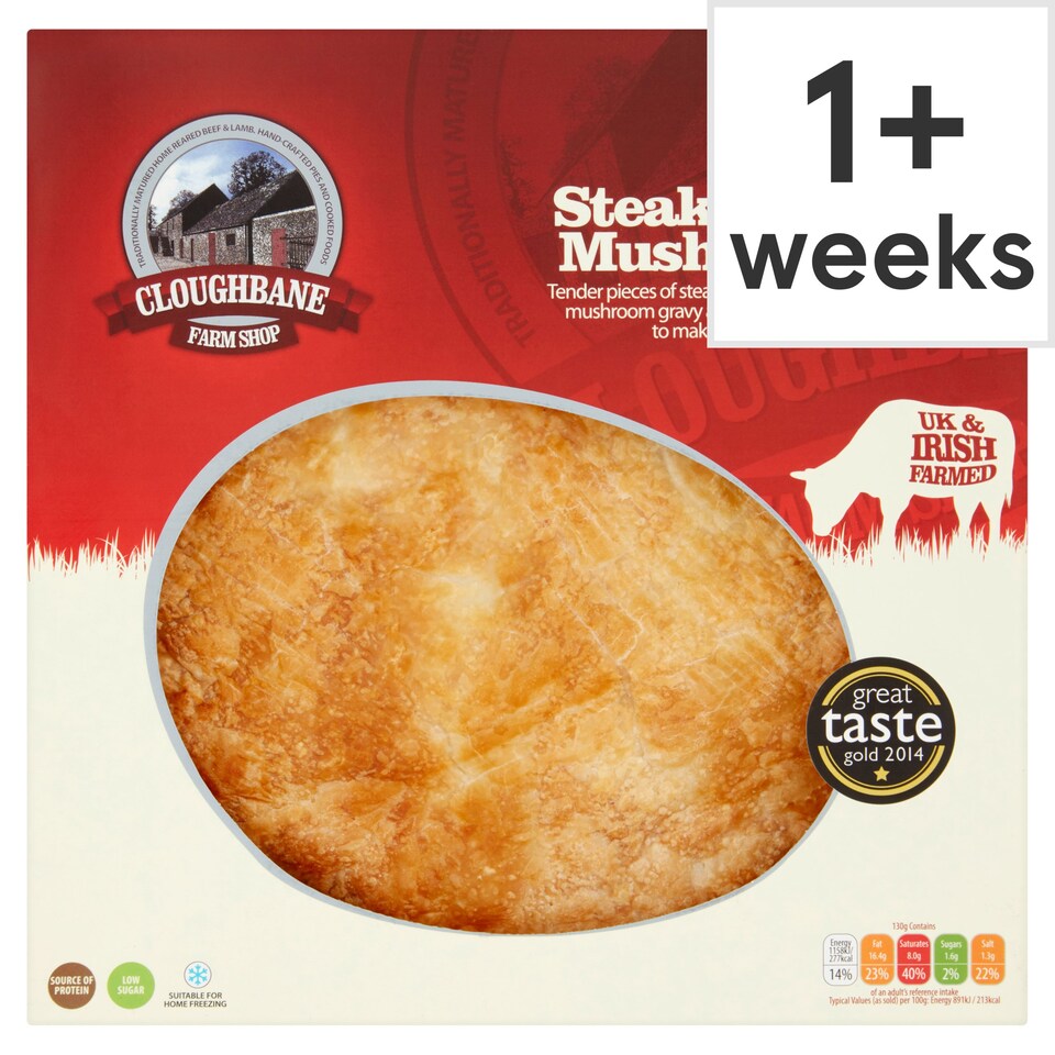 Cloughbane Steak Onion & Mushroom Pie 650G Tesco Groceries