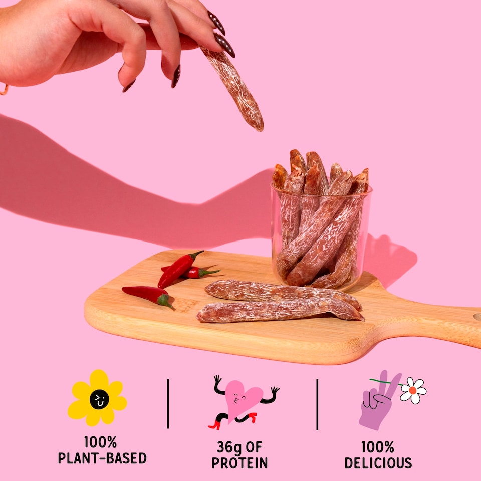 image 1 of La Vie Vegan Salami Sticks Spicy 75g