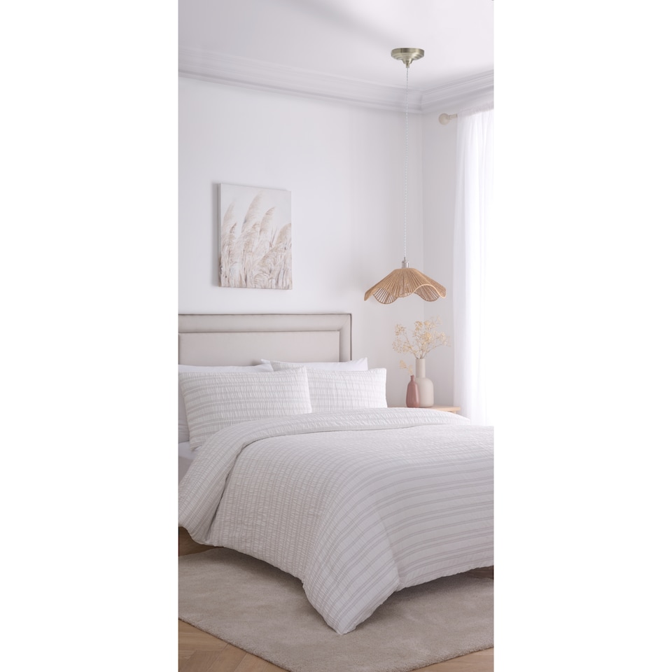 image 1 of West Park Ruched Ivory Duvet Cover Set Double