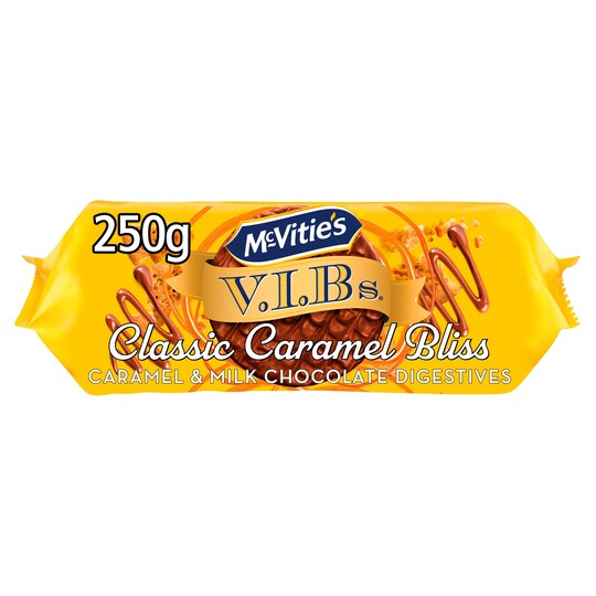 Mcvities Vib Classic Caramel Milk Chocolate Digestive 250G Tesco