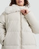 image 2 of F&F Faux Fur Collar Shower Resistant Puffer Jacket in Cream