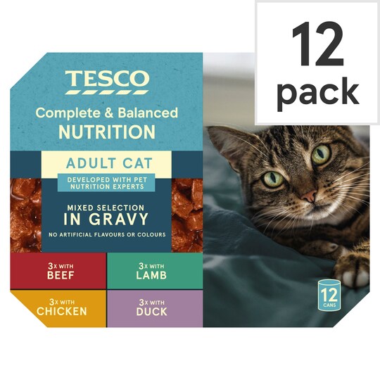 Tesco Cat Can Cuts In Gravy Select 12X400g Tesco Groceries