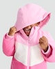 image 3 of F&F Girls Colour Block Waterproof Hooded Zip Up Jacket in Pink