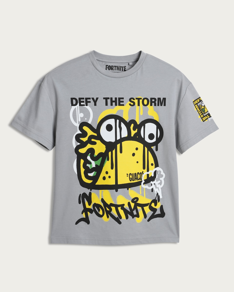 Fortnite Pure Cotton Graphic T-Shirt in Grey