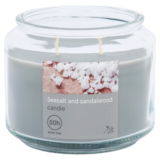 Tesco 317G Scented Candle Seasalt & Sandalwood Tesco Groceries