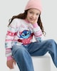image 1 of Disney Lilo & Stitch Print Christmas Jumper in Multi Pink