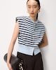 image 1 of F&F Knitted Button Up Waistcoat in Multi Blue