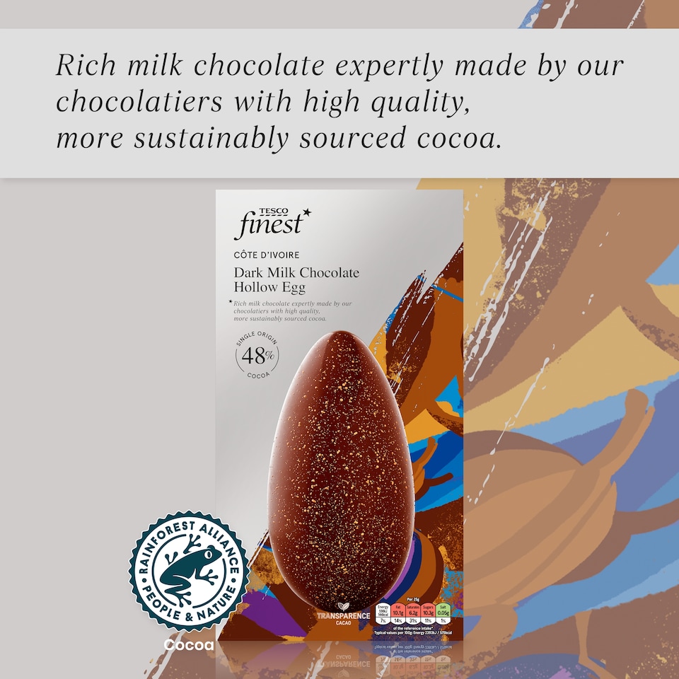 image 1 of Tesco Finest Dark Milk Chocolate Hollow Egg 228g