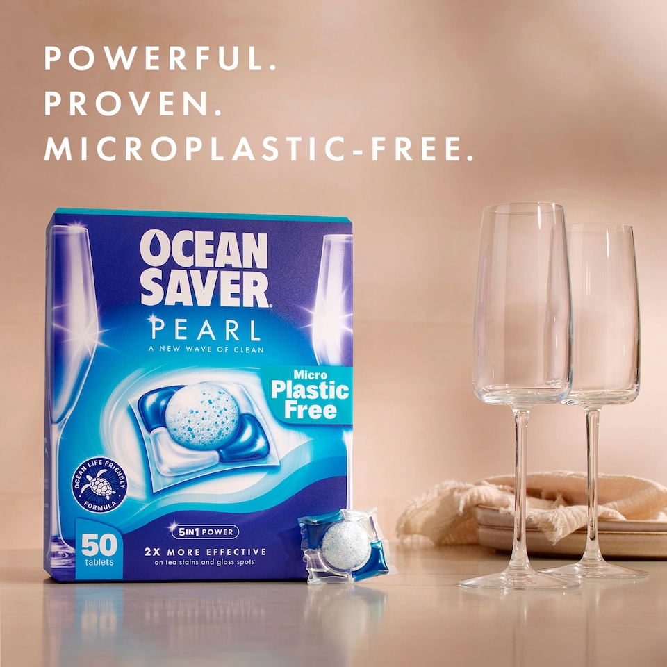 image 1 of OceanSaver Pearl All in One 50 Plastic Free Dishwasher Tablets 700g