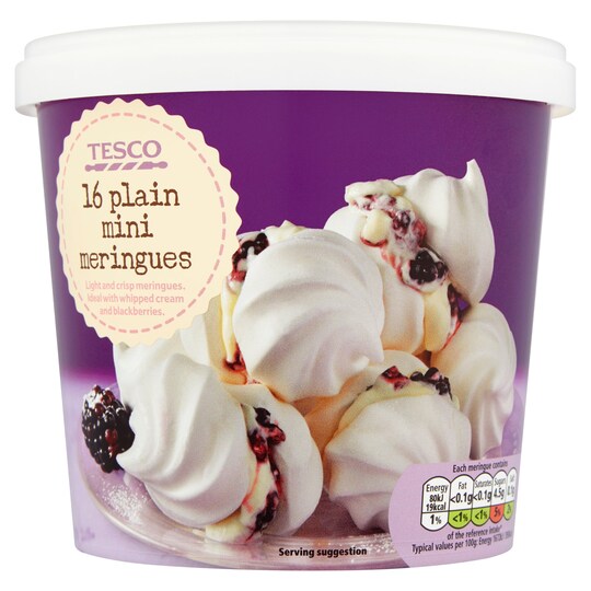 Tesco 16 Plain Mini Meringues Tesco Groceries