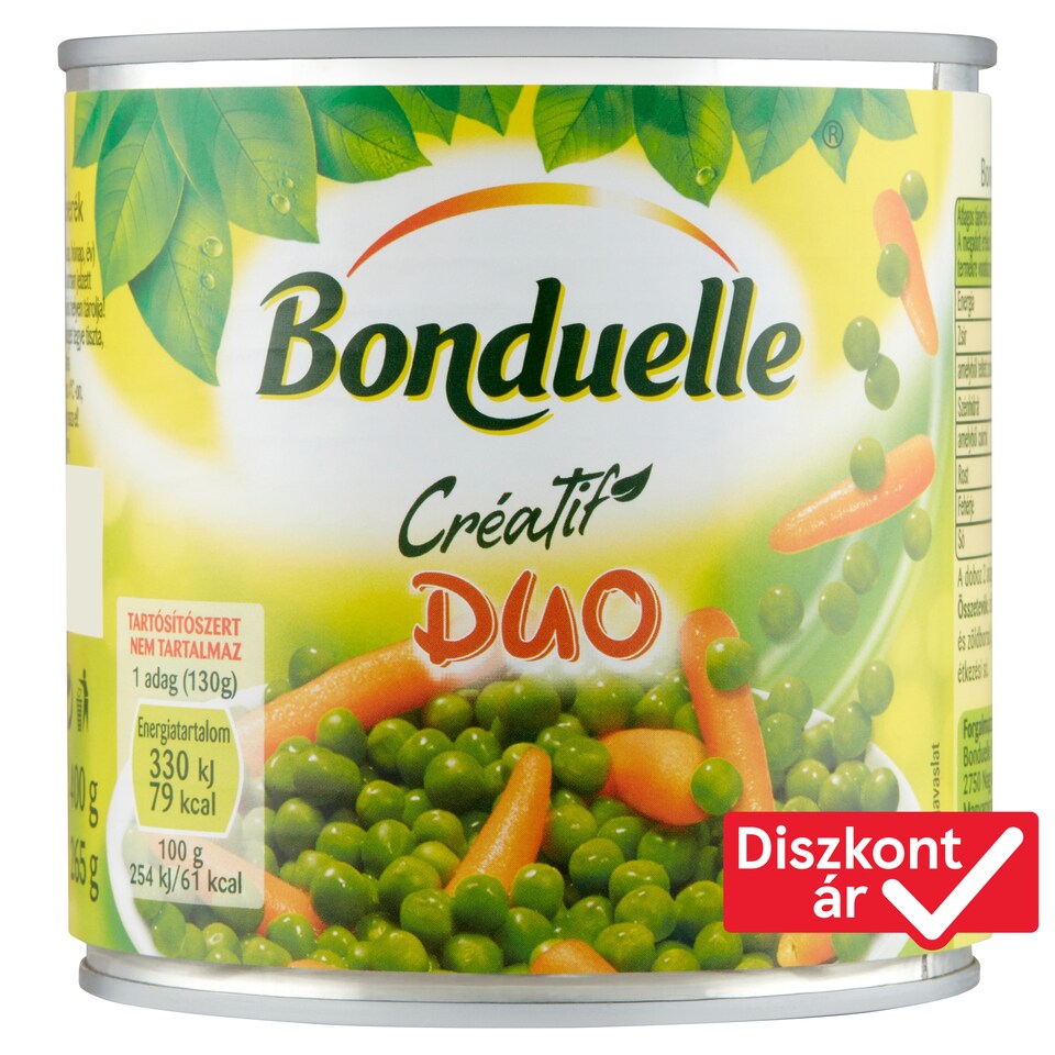 Bonduelle Créatif Duo zöldborsó-bébirépa keverék 400 g  1. kép