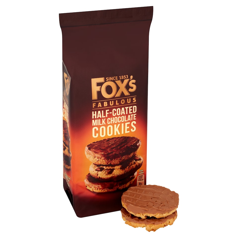 image 1 of Fox's Half Coated Milk Chocolate Cookies 175G
