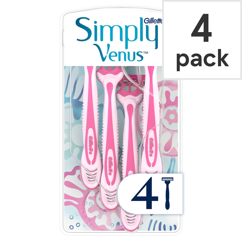 image 1 of Gillette Simply Venus 3 Blade Disposable Razors 4 Pack