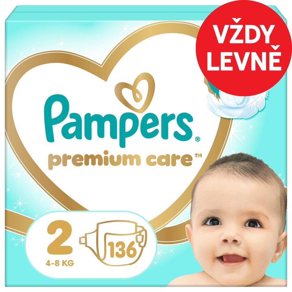 image 1 of Pampers Premium Care Size 2, 136 Nappies, 4kg-8kg
