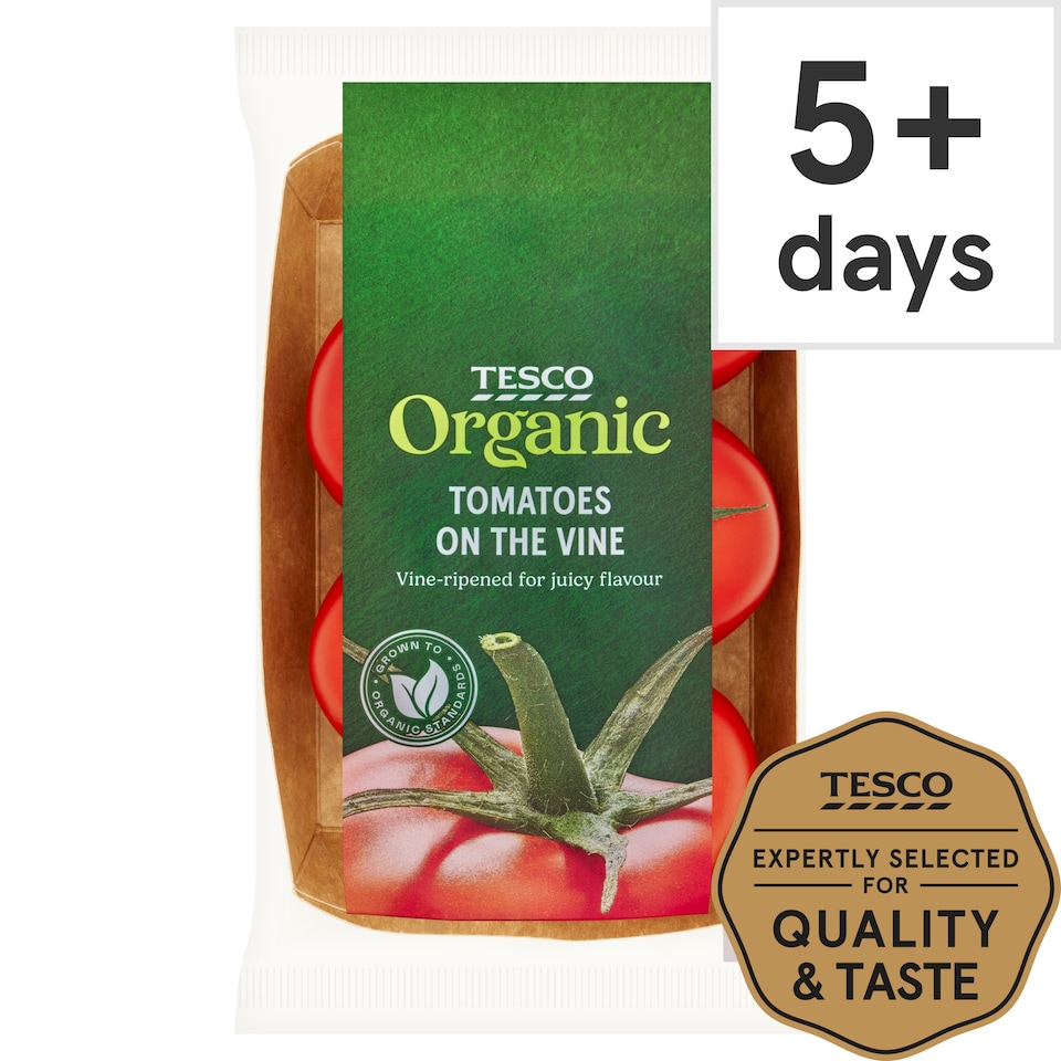Tesco Organic Tomatoes On The Vine 400g