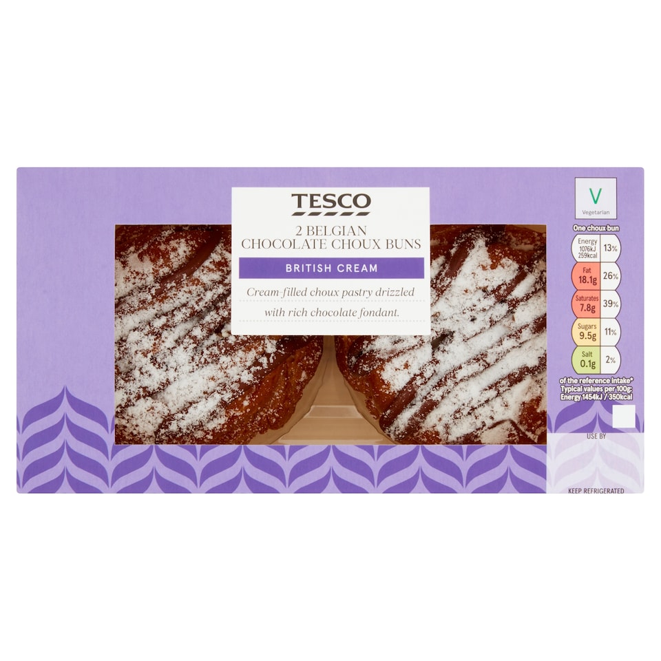 Tesco Chocolate Choux Buns 2 Pack