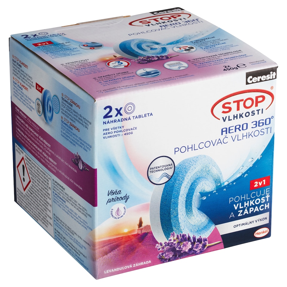 image 1 of Ceresit Stop Vlhkosti Aero 360° Replacement Tablets Lavender Garden 2 x 450 g (900 g)