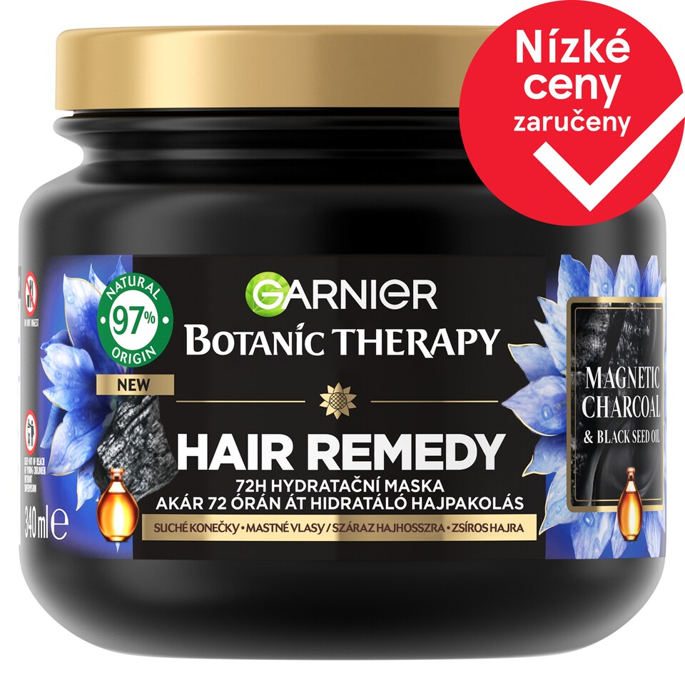 Garnier Botanic Therapy Hair Remedy Magnetic Charcoal Hydratační maska pro mastné vlasy a suché kone