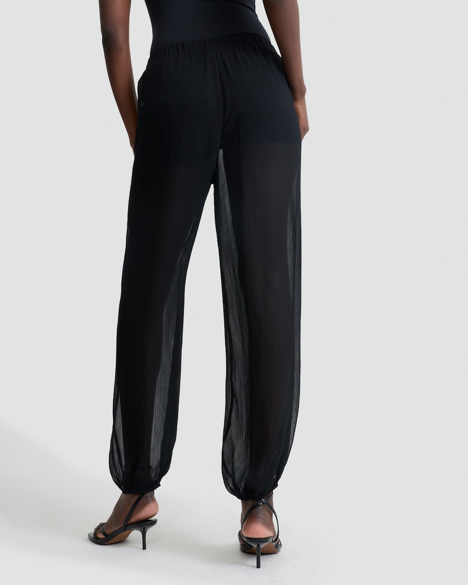 image 1 of F&F Sheer Cuffed Trousers in Black