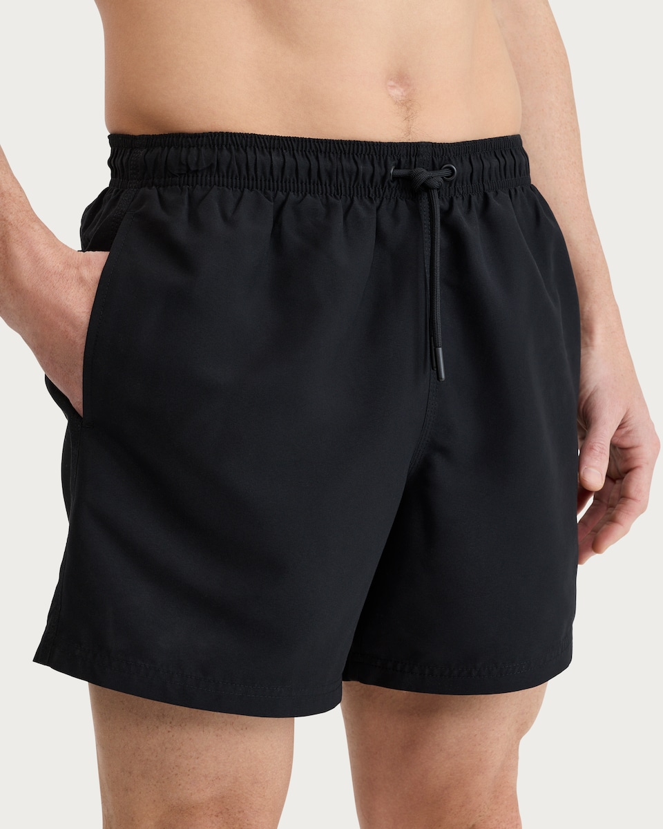 image 1 of F&F Drawstring Lined Swim Shorts in Black