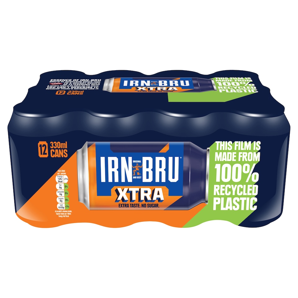 image 1 of IRN-BRU XTRA Sparkling Low Calorie Flavoured Soft Drink 12X330ML