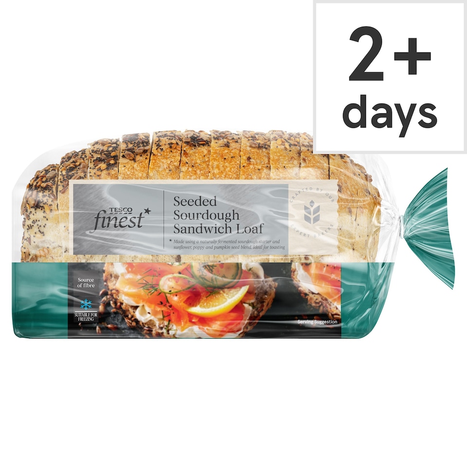 Tesco Finest Seeded Sourdough Sandwich Loaf 500g Tesco Groceries