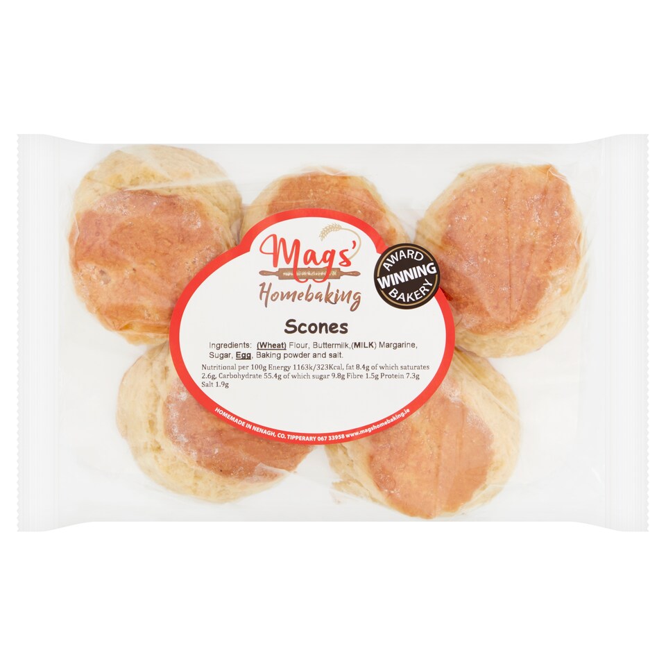 Mags Home-Made Plain Scones 5 Pack