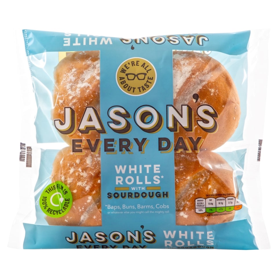 Jason's Everyday Sourdough White Rolls 4 Pack