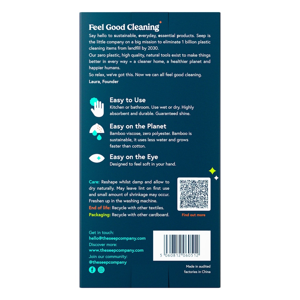 image 1 of Seep Eco All-Purpose Bamboo Cloth Plastic Free