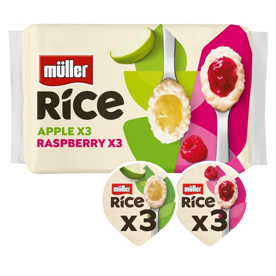 image 1 of Muller Rice Low Fat Dessert - Apple & Raspberry 6 x 170g