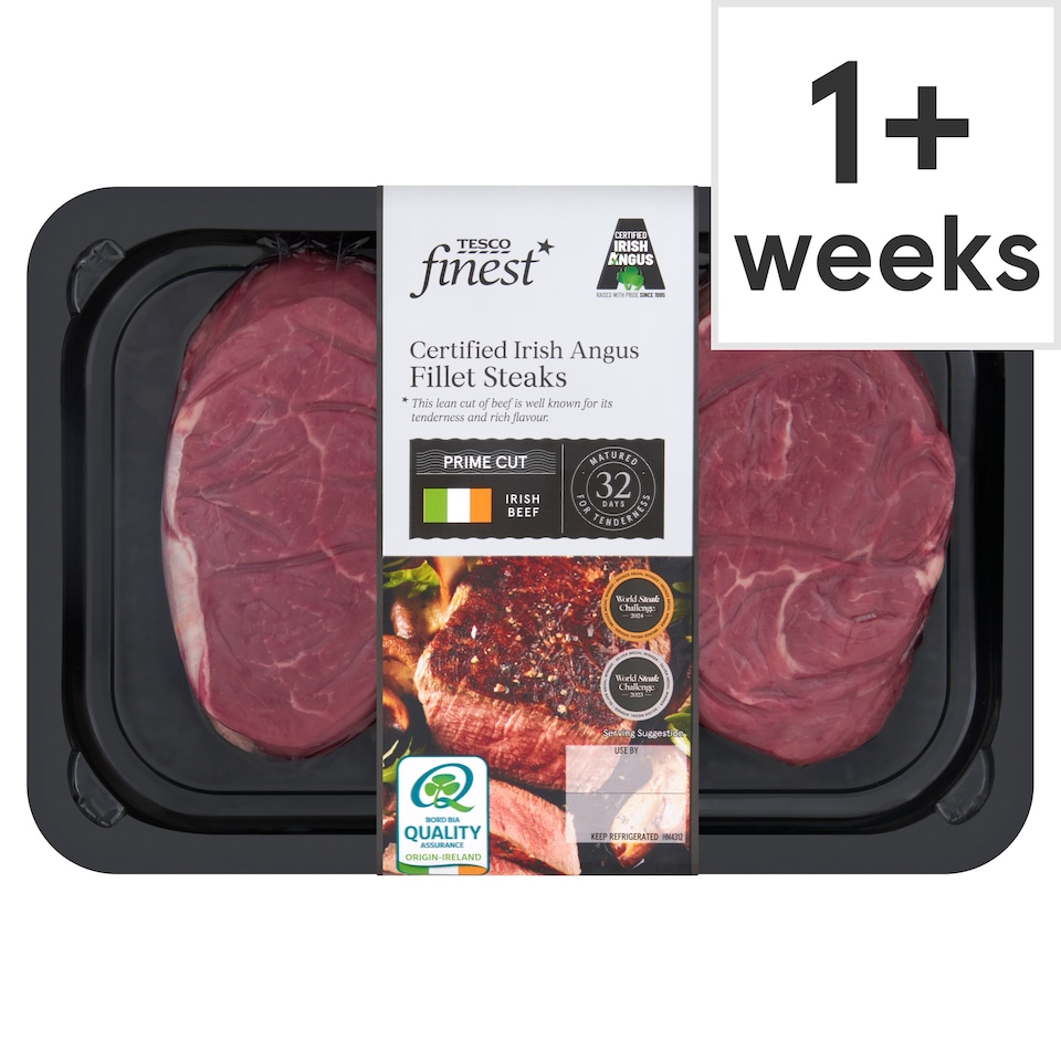 Tesco Finest Irish Angus Fillet Steaks 400G