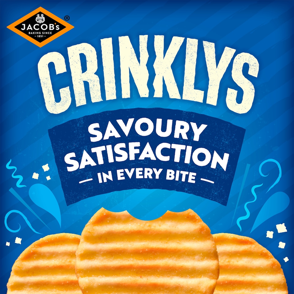 image 1 of Jacob’s Crinklys Salt & Vinegar 30% Less Fat Multipack Snacks 6x23g