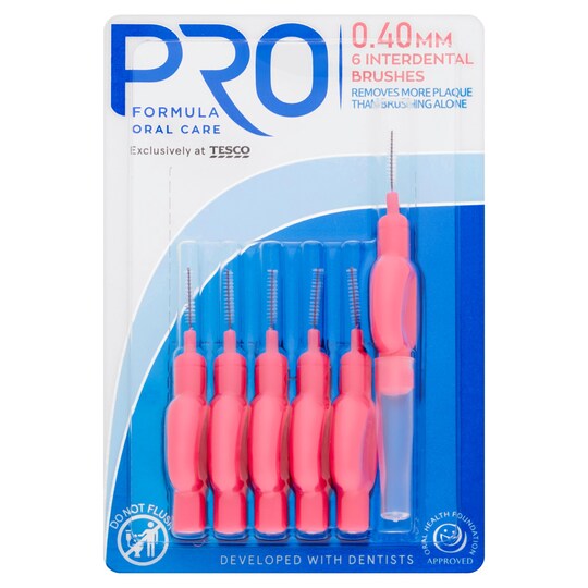 Proformula Interdental Brushes 0.40Mm 6 Pack Tesco Groceries