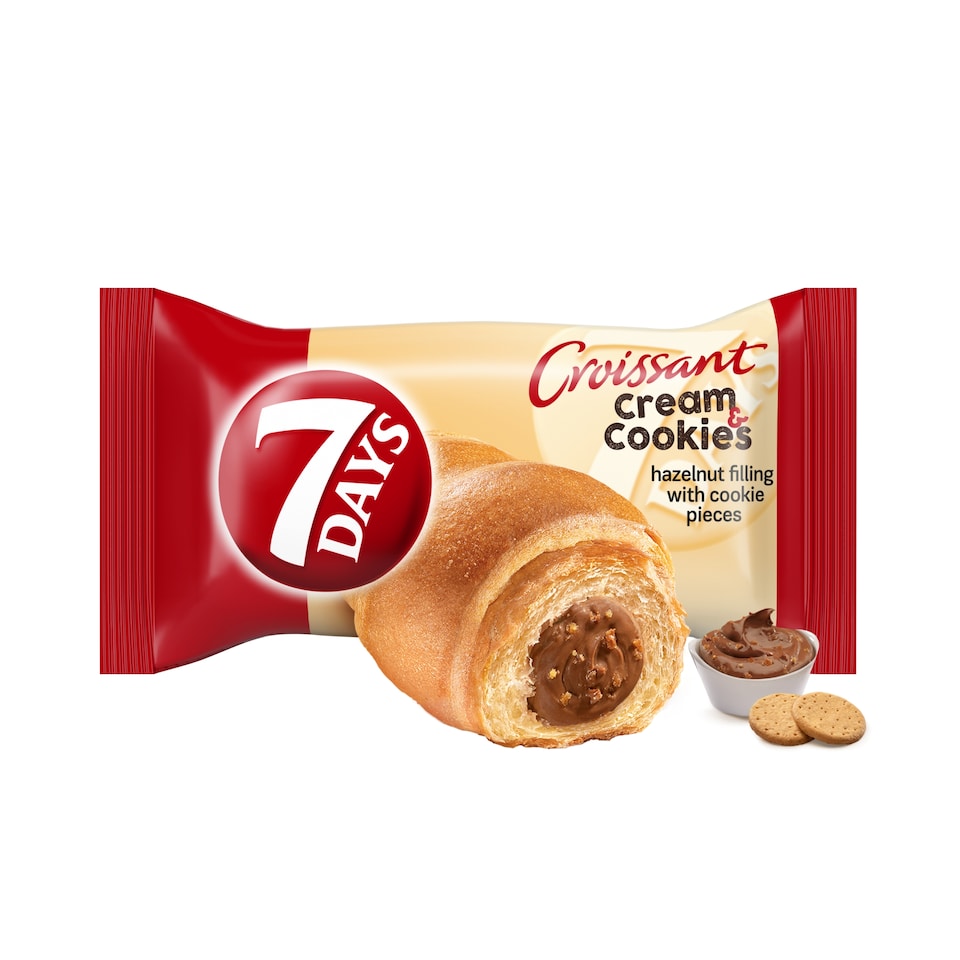 7 Days Croissant Cream & Cookies s lieskoorieškovým krémom s kúskami sušienok 60 g