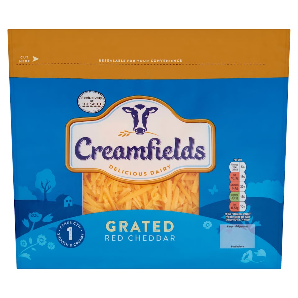 Creamfields Grated Red Cheddar 450G