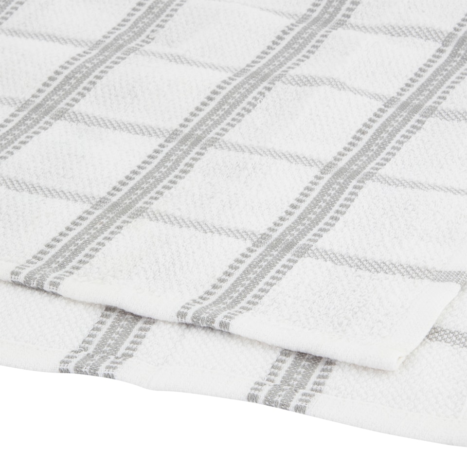 image 1 of Tesco Recycled Cotton Terry Tea Towel 5 Pack Grey