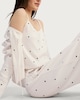 image 3 of F&F 3-Piece Ribbed Heart Print Pyjama Set in Beige