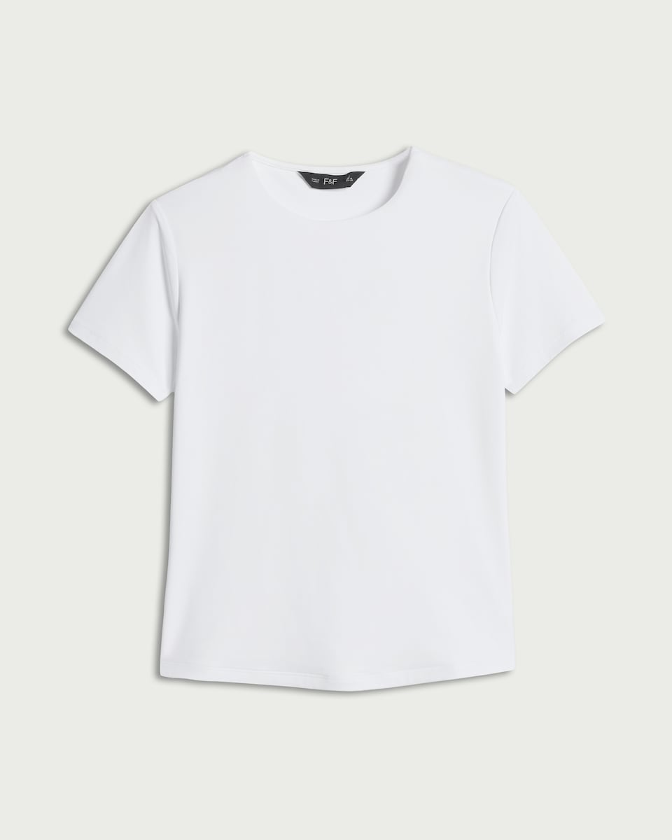 image 1 of F&F Polyamide Short Sleeved T-Shirt in White