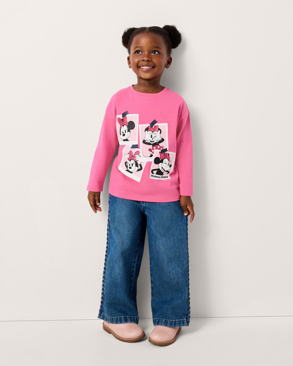 image 1 of Disney Minnie Mouse Pure Cotton Top in Pink