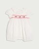 image 1 of F&F Baby Pure Cotton Embroidered Short Sleeved Romper in White