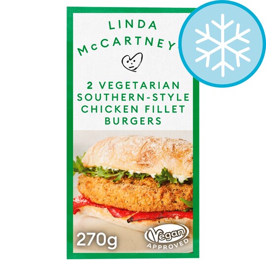 Linda Mccartneys 2 Vegetarian Southern Chicken Burgers 270G Tesco