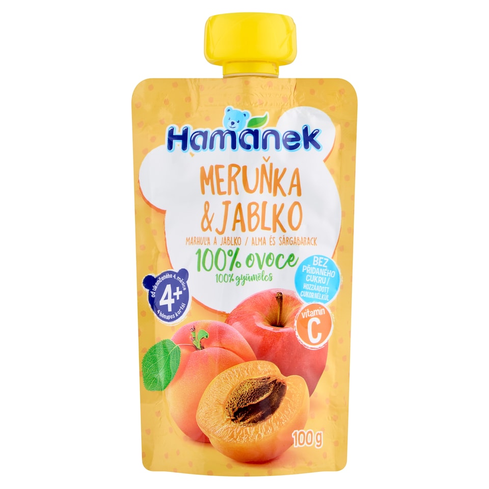 Hamánek alma sárgabarackkal bébiétel 4 hónapos kortól 100 g
