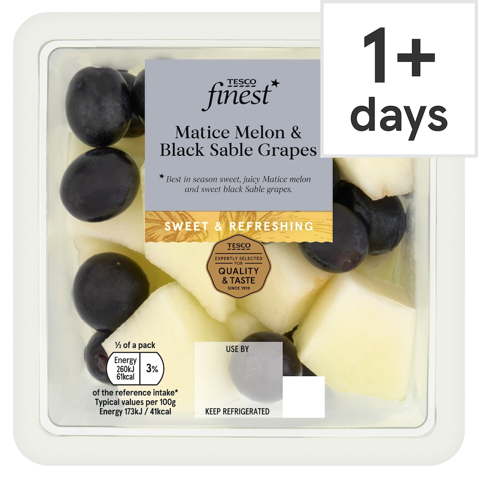 Tesco Finest Matice Melon & Black Sable Grapes 300g