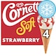 image 1 of Cornetto Soft Strawberry Ice Cream 4 x 140ml