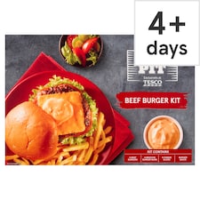 Tesco Fire Pit Beef Burger Kit 740g