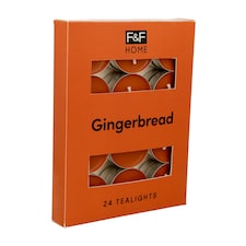 F&F Home Gingerbread Scented Tealights 24Pack
