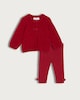 image 1 of F&F Baby 2-Piece Cable Knit Cardigan and Leggings Set in Red