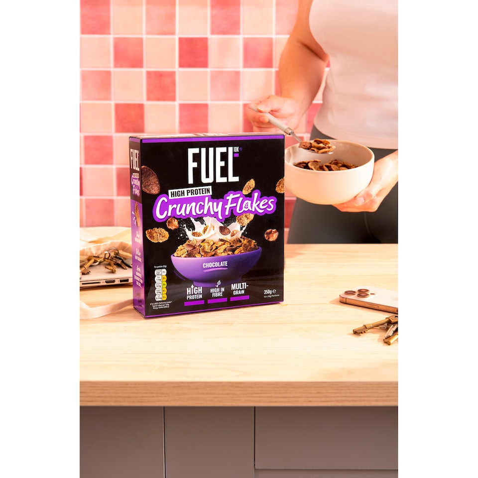 image 1 of FUEL10K Chocolate Multigrain Flakes High Protein Breakfast Cereal 350g