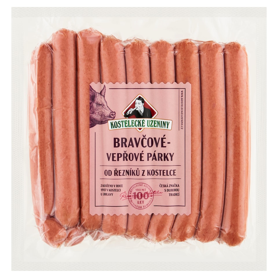 Obrázek 1 pro produkt Kostelecké Uzeniny Vepřové párky 1,000kg