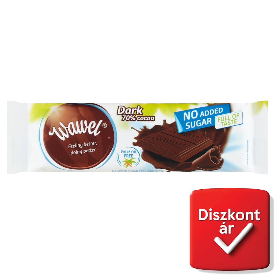 Wawel étcsokoládé hozzáadott cukor nélkül, édesítőszerrel 30 g  1. kép